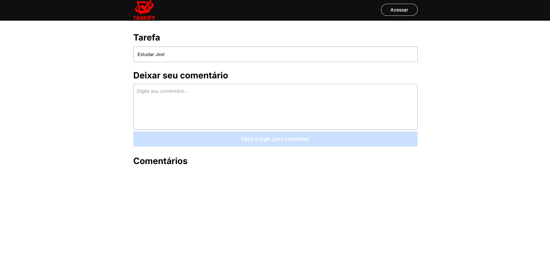 Taskify comment page preview