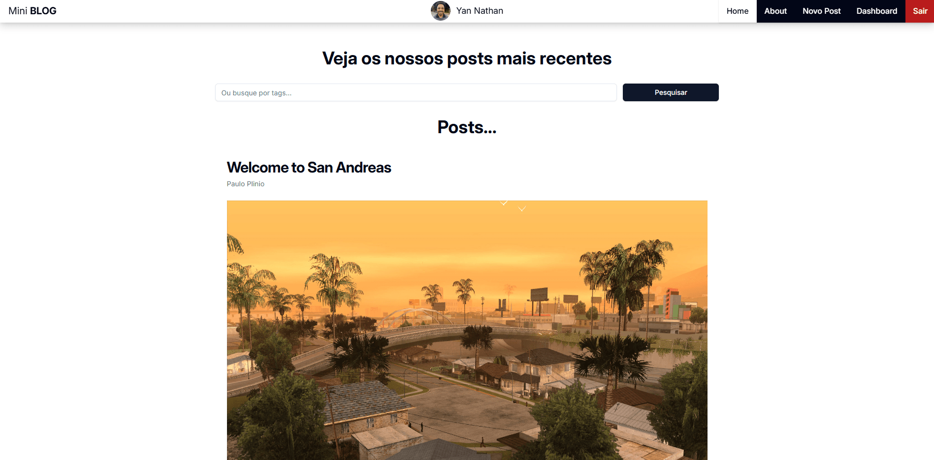 MiniBlog home preview