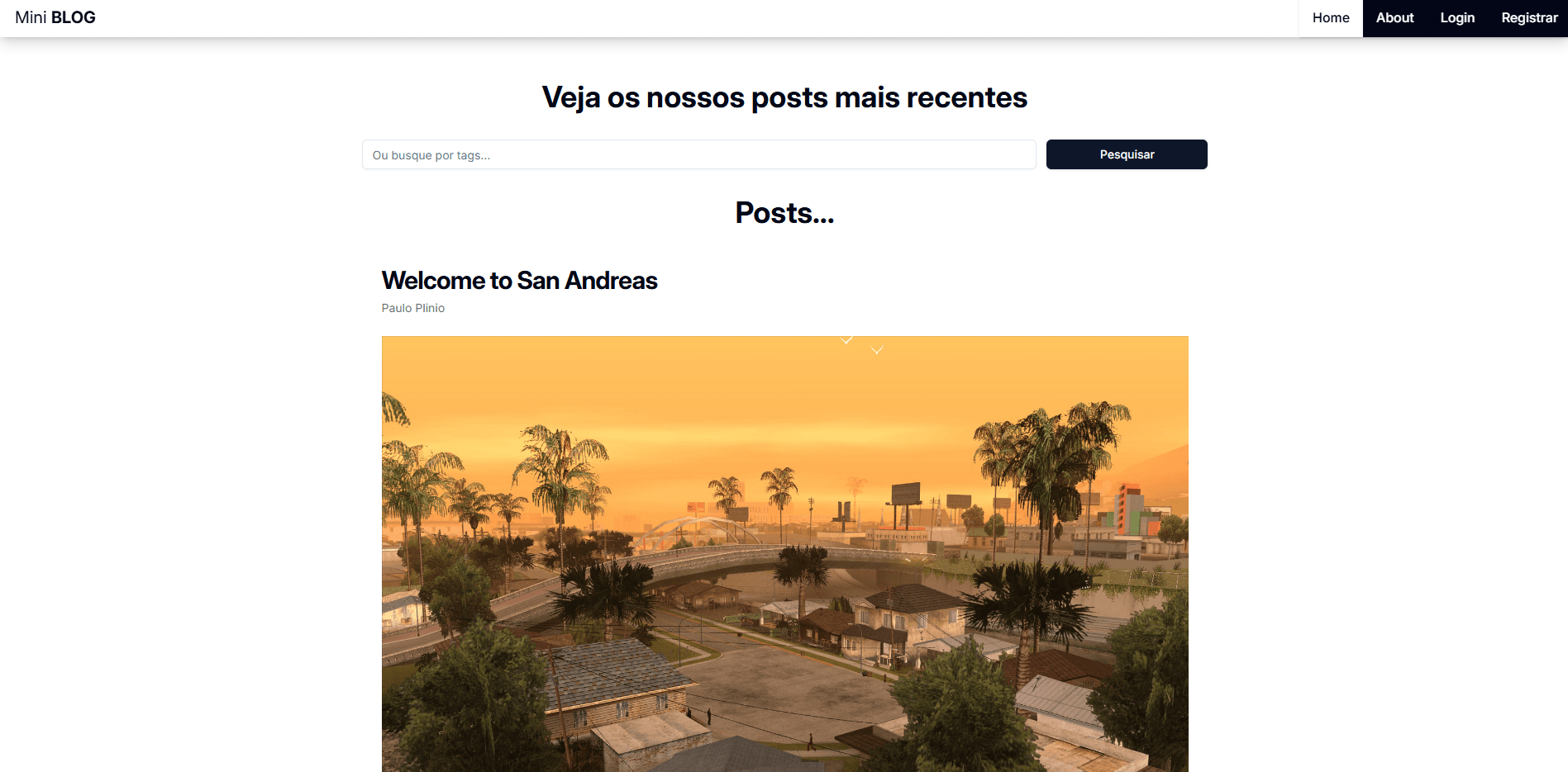 MiniBlog home without preview