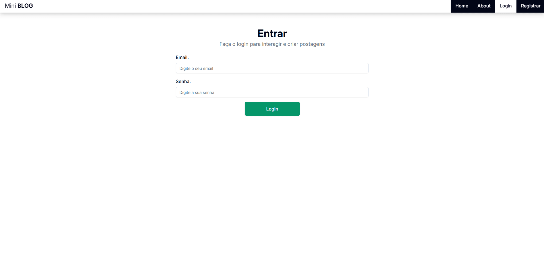 MiniBlog login preview